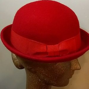 Ladies Red Felt Hat